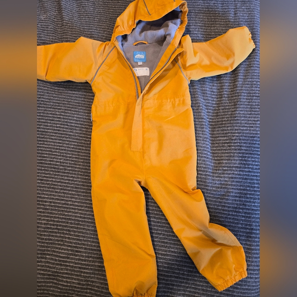 Children's Yellow Waterproof One-Piece Rain Suit